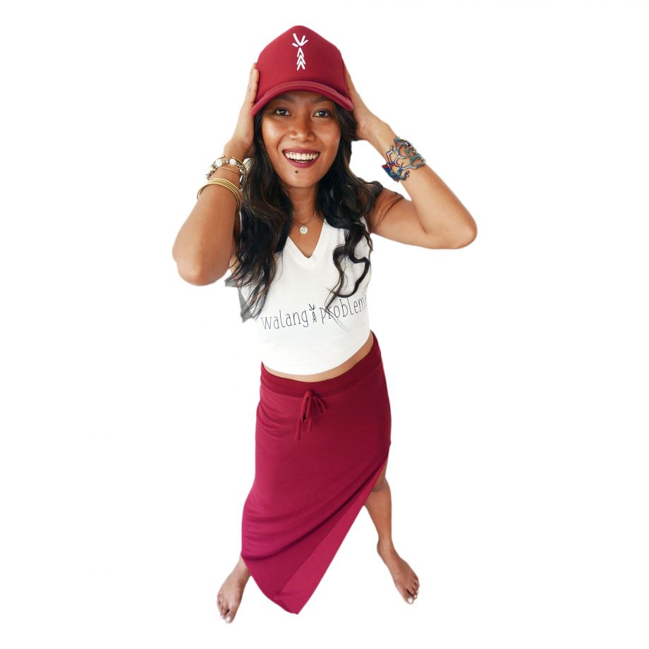 Palm tree cap maroon