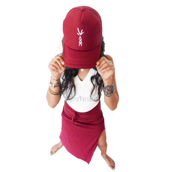 Palm tree cap maroon