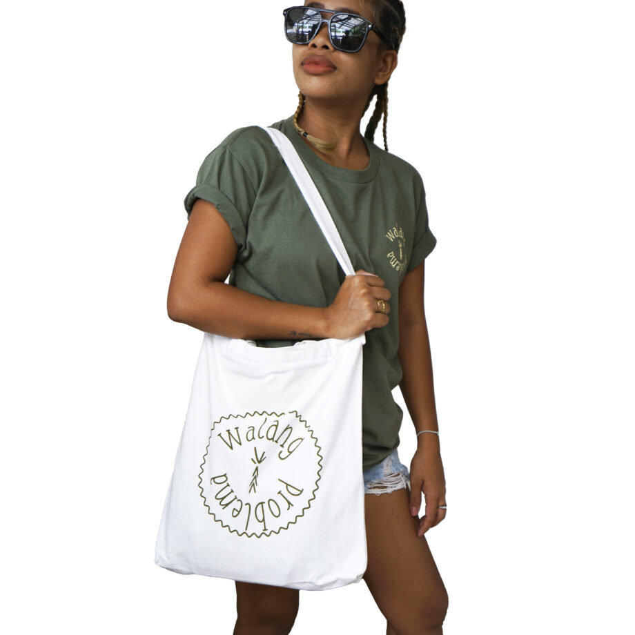 Round Logo Sling Bag White