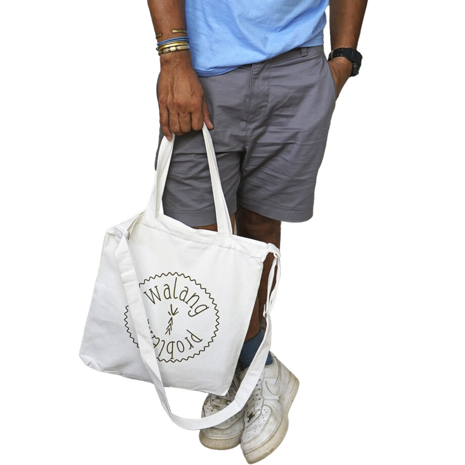 Round Logo Sling Bag White